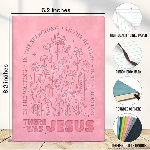 Christian Floral Notebook for Women Bible Verse There Was Jesus Journal Religious Christian Gifts for Coworker Friend-Pink in Saudi Arabia