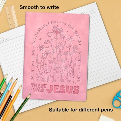 Christian Floral Notebook for Women Bible Verse There Was Jesus Journal Religious Christian Gifts for Coworker Friend-Pink in Saudi Arabia