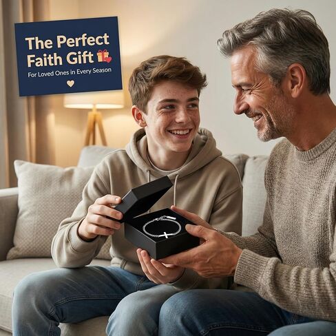 Silver Cross Chain Bracelet For Men and Women, 316L Stainless Steel Link Chain Jesus Bracelets for Christians Christian Gifts for Women Waterproof Faith Bracelet in Kuwait