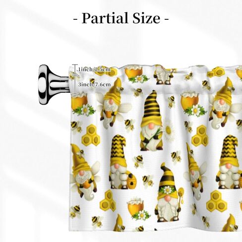 ستارة نافذة جنوم آند بيز، مقاس 54 × 18 بوصة، مرشحة للضوء من البوليستر مع جيب قضيب لغرفة المعيشة وغرفة النوم والمطبخ والحمام in Kuwait