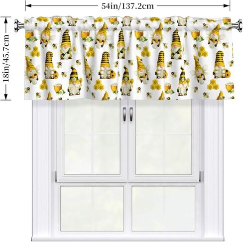 ستارة نافذة جنوم آند بيز، مقاس 54 × 18 بوصة، مرشحة للضوء من البوليستر مع جيب قضيب لغرفة المعيشة وغرفة النوم والمطبخ والحمام in Kuwait