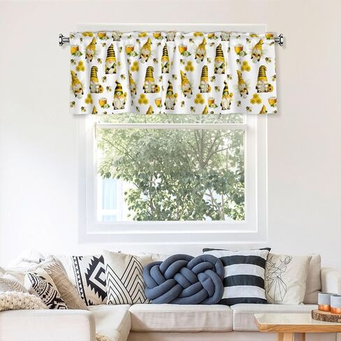 ستارة نافذة جنوم آند بيز، مقاس 54 × 18 بوصة، مرشحة للضوء من البوليستر مع جيب قضيب لغرفة المعيشة وغرفة النوم والمطبخ والحمام in Kuwait