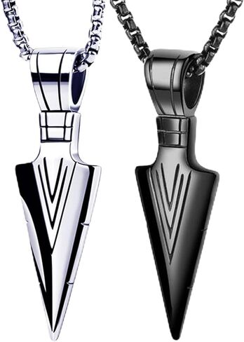 2 قطعة قلادة السهم التيتانيوم الصلب الرجال فاسق الهيب هوب خمر BFF قلادة مثلث رأس الحربة رأس الصداقة زوجين قلادة قلادة الرجال الهدايا والمجوهرات in Kuwait