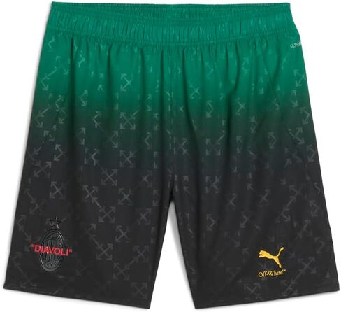 PUMA Mens Ac Milan X Off-White Authentic Athletic Shorts Casual Bottoms Casual Moisture Wicking - Black, Green in Saudi Arabia