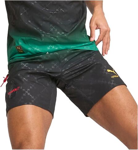PUMA Mens Ac Milan X Off-White Authentic Athletic Shorts Casual Bottoms Casual Moisture Wicking - Black, Green in Saudi Arabia
