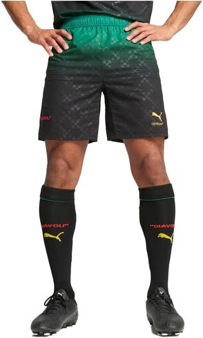 PUMA Mens Ac Milan X Off-White Authentic Athletic Shorts Casual Bottoms Casual Moisture Wicking - Black, Green in Saudi Arabia
