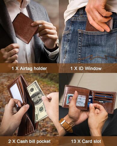 محفظة جلدية كاملة الحبوب، محفظة نحيفة رخامية فاخرة، محفظة Airtag، محافظ ريدج للرجال، محفظة رجالي، حامل بطاقة الائتمان in Kuwait