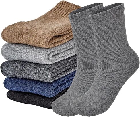 5 Pairs Thick Warm Winter Socks for Men Hiking Thermal Warm Socks for Cold Weather Winter Indoors and Outdoors in Saudi Arabia