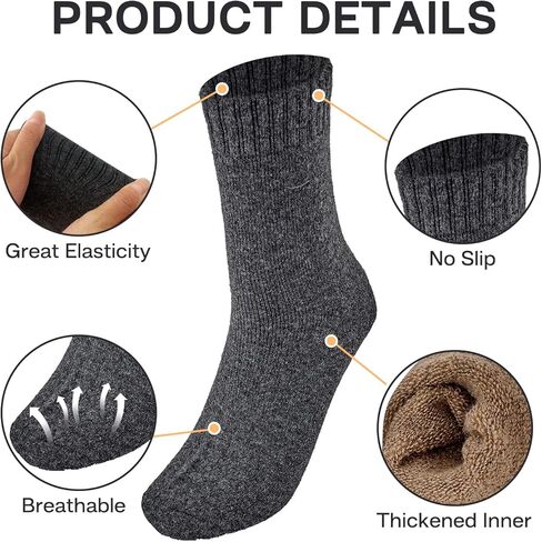 5 Pairs Thick Warm Winter Socks for Men Hiking Thermal Warm Socks for Cold Weather Winter Indoors and Outdoors in Saudi Arabia