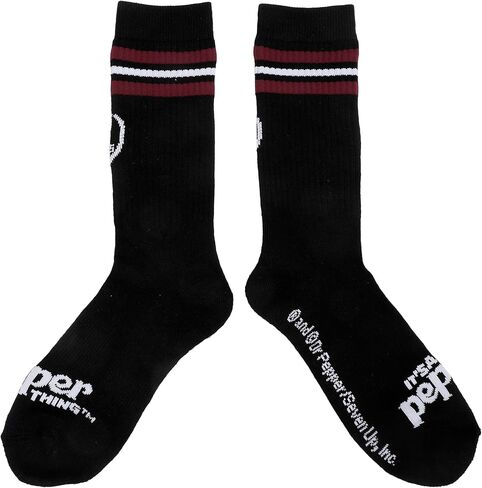 Bioworld Dr Pepper Classic Logo Black Men’s Athletic Crew Socks in Saudi Arabia