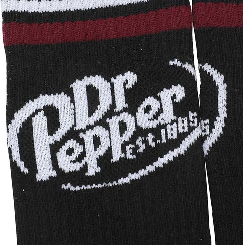 Bioworld Dr Pepper Classic Logo Black Men’s Athletic Crew Socks in Saudi Arabia