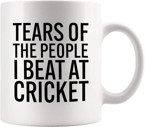 Panvola Tears Of The People I Beat At Cricket Funny Cricket Gifts For Coach Team Players Friends Brother Boyfriend Son From Mom Girlfriend Ceramic Coffee Mug (White, 11 oz) in Kuwait