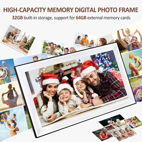 10.1 Inch WiFi Digital Picture Frame, 1280x800 HD IPS Touch Screen Photo Frame Electronic, Auto-Rotate, Share Photos/Videos Instantly via Uhale Free App from Anywhere in Kuwait