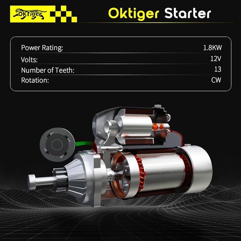 Oktiger New Starter Motor Fit for Nissan Frontier 2005-2016, Pathfinder 2005-2010, Xterra 2005-2014 for Suzuki Equator 09-12 4.0L V6, 12V 1.8KW 13 Teeth, OE# 23300-EA200,23300-EA20A, 23300-EA20AR in Kuwait