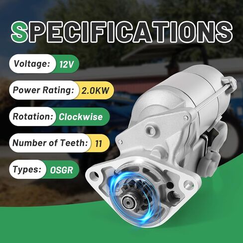 18139 12 فولت بداية جديدة تناسب جرارات نيو هولاند TC35 TC40 TC45 T2310 T2320 Case IH DX35 DX40 DX45 L-Series Skid Steer، استبدل SBA18508-6520 SBA185086530 228000-5120، 2.0KW OSGR in Kuwait