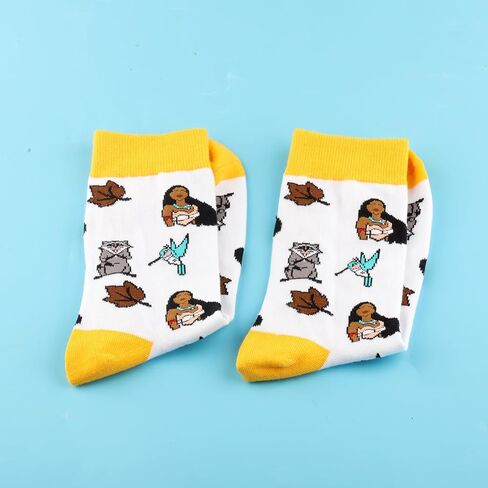 PWHAOO 1 Pair Forest Princess Socks Princess Lover Gift Fairy Tales Movie Inspired Gift in Saudi Arabia