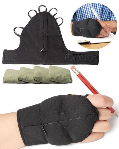 قفازات مرجحة قابلة للتعديل من ستيدي هاند لرعشة اليد، أدوات تقوية المعصم المرجحة لتعزيز المهارات الحركية الدقيقة - حل يدوي لمرضى باركنسون والسكتة الدماغية in Kuwait