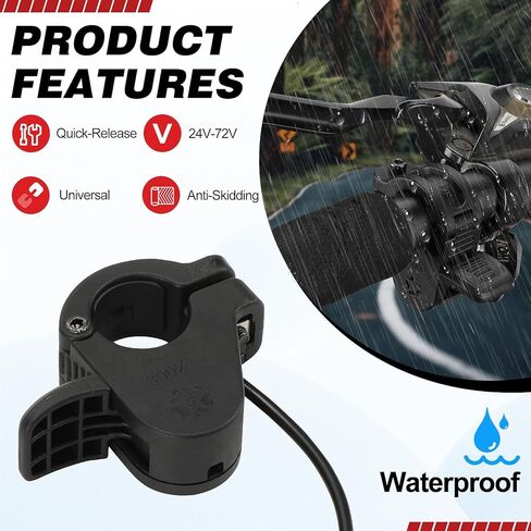 300X Thumb Throttle for BAFANG BBSHD BBS02 BBS01 Mid Drive System, 3 Pin Female Waterproof Connector, Quick Release, Left/Right Side Mounting in Kuwait