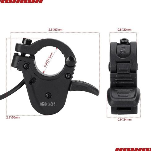 300X Thumb Throttle for BAFANG BBSHD BBS02 BBS01 Mid Drive System, 3 Pin Female Waterproof Connector, Quick Release, Left/Right Side Mounting in Kuwait