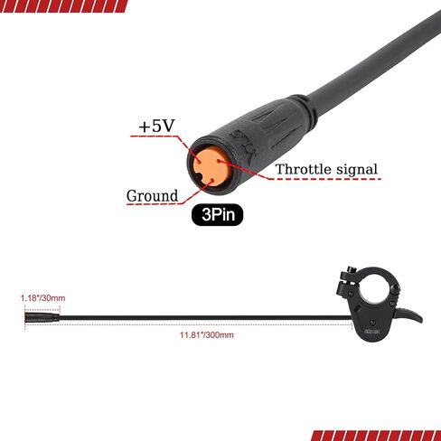 300X Thumb Throttle for BAFANG BBSHD BBS02 BBS01 Mid Drive System, 3 Pin Female Waterproof Connector, Quick Release, Left/Right Side Mounting in Kuwait