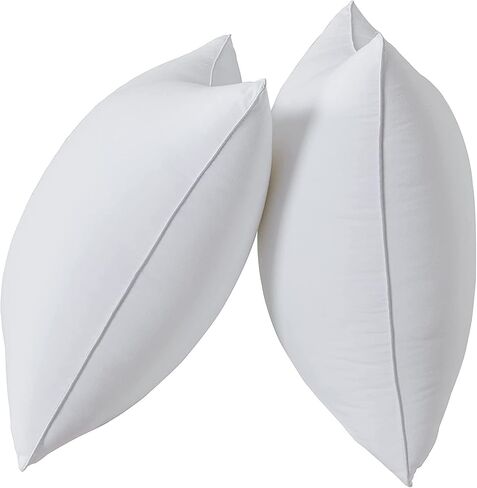 مجموعة حشوات وسادة من qeils مقاس 18 × 18 مكونة من 2 حشوة وسادة بيضاء مع غطاء بوليستر ناعم - حشوة وسادة أريكة داخلية مربعة الشكل مستطيلة الشكل، وسادة زخرفية، وسادة أريكة بيضاء in Kuwait