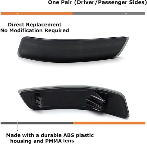 iJDMTOY Black-Out Smoked Rear Bumper Reflector Lenses Compatible With Lexus 2013-2018 ES, 2013-2020 GS, OE-Spec LH RH Assembly in Saudi Arabia