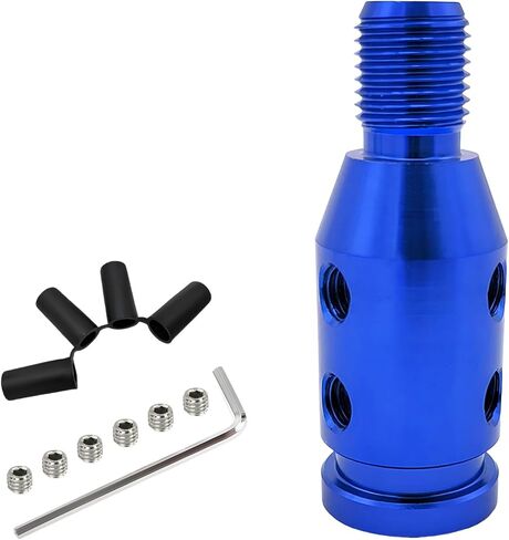 Universal Gear Shift Connector, M12×1.25 Aluminum Gear Stick Connector with 4-Sizes Hoses, Shifter Knob Adapter for Non-Threaded Automatic Manual Transmission, Car Accessories (Black) in Kuwait