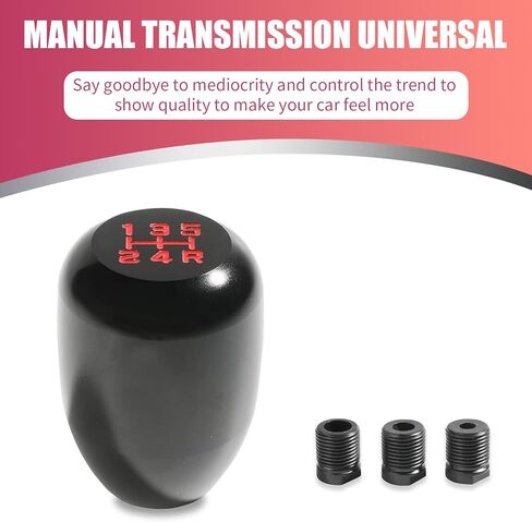 5-Speed Shift Handle – Non-Slip Easy-Grip Alloy Gear Shift Knob with Gear Position Markings – Anti-Rust with Threaded Adapter – Compatible with Most Manual Transmission Models (Black) in Kuwait