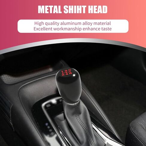 5-Speed Shift Handle – Non-Slip Easy-Grip Alloy Gear Shift Knob with Gear Position Markings – Anti-Rust with Threaded Adapter – Compatible with Most Manual Transmission Models (Black) in Kuwait