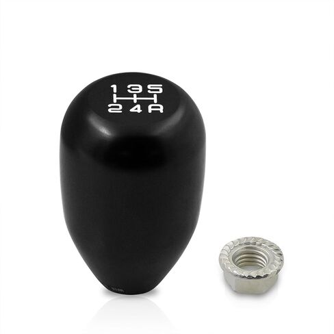 AJP Distributors M8 M10 M12 Thread 5 Speed Universal Aluminum Type-R Style Shift Knob, M10x1.25 M10x1.5 M12x1.25 JDM M/T Manual Stick Gear Shifter Lever Screw On Adapter Nut Black w/White Lettering in Saudi Arabia