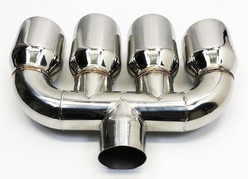 Exhaust Tip Center 2.50 inlet 3.50 Quad 10.00 Long Dual Wall Slant 304 Stainless Steel Wesdon Exhaust Tip in Saudi Arabia