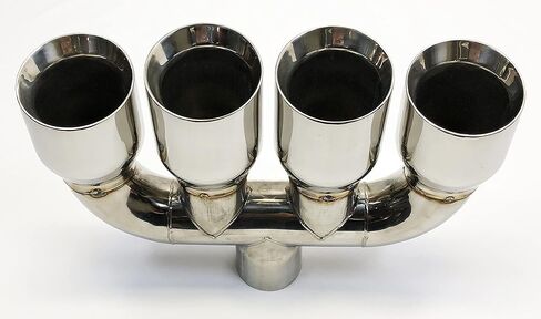 Exhaust Tip Center 2.50 inlet 3.50 Quad 10.00 Long Dual Wall Slant 304 Stainless Steel Wesdon Exhaust Tip in Saudi Arabia