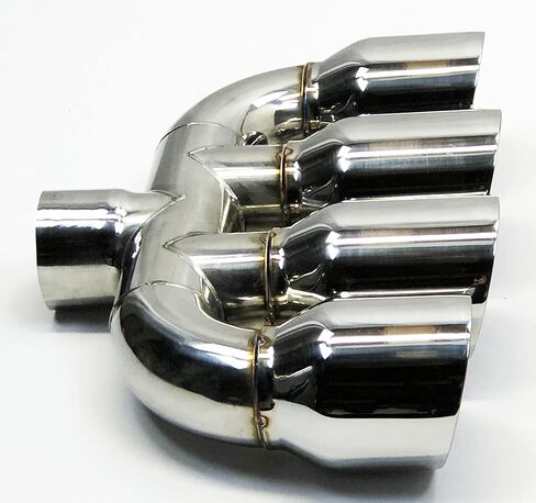 Exhaust Tip Center 2.50 inlet 3.50 Quad 10.00 Long Dual Wall Slant 304 Stainless Steel Wesdon Exhaust Tip in Saudi Arabia