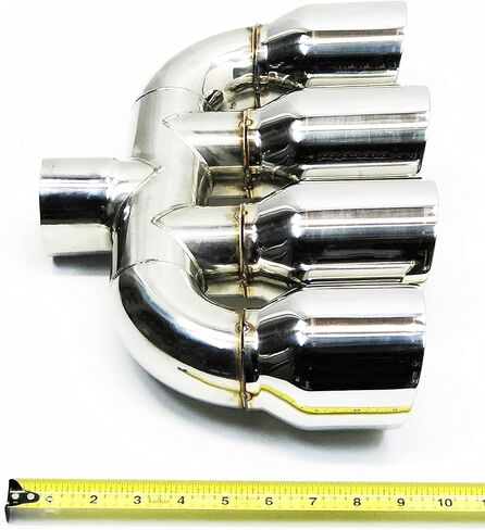 Exhaust Tip Center 2.50 inlet 3.50 Quad 10.00 Long Dual Wall Slant 304 Stainless Steel Wesdon Exhaust Tip in Saudi Arabia