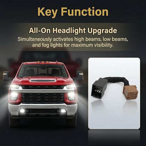 All Lights Mod 6 High Mod Wire Harness Compatible with Chevy GMC Buick Select Models, Plug and Play, Fog Low Beams on with High Beams All The Headlights on Module in Kuwait