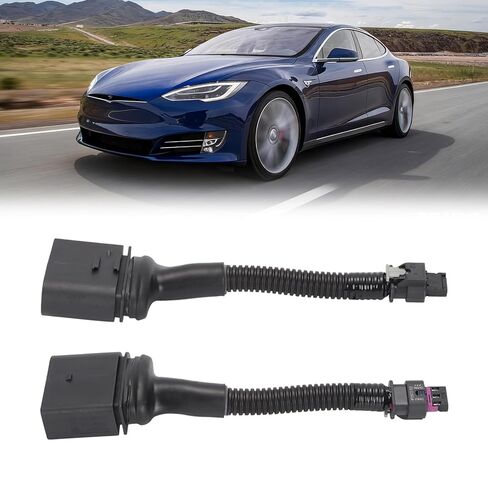 AUTOVIC Matrix Headlights Adapter Pair for 2021+ Tesla Model S Front Headlight Assembly Harness Plug and Play Black in Saudi Arabia