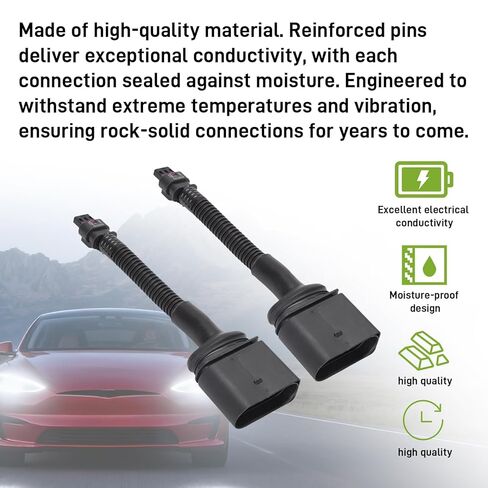 AUTOVIC Matrix Headlights Adapter Pair for 2021+ Tesla Model S Front Headlight Assembly Harness Plug and Play Black in Saudi Arabia