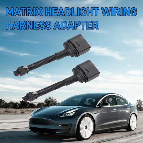 AUTOVIC Matrix Headlights Adapter Pair for 2021+ Tesla Model S Front Headlight Assembly Harness Plug and Play Black in Saudi Arabia