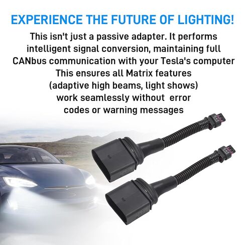AUTOVIC Matrix Headlights Adapter Pair for 2021+ Tesla Model S Front Headlight Assembly Harness Plug and Play Black in Saudi Arabia