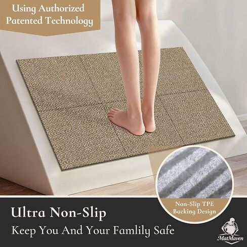 Area Rugs for Kitchen,Living Room,6 Pieces 12"x12" Super Absorbent and DIY Square Carpet,Non Slip Machine Washable Rug,Soft Indoor Floor Carpet for Bedroom,Office,Sink,Laundry,Beige in Saudi Arabia