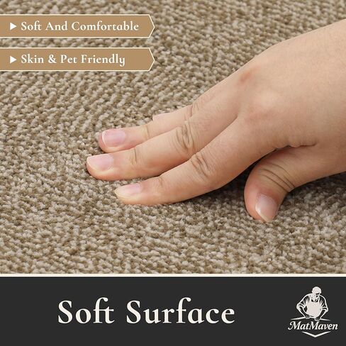 Area Rugs for Kitchen,Living Room,6 Pieces 12"x12" Super Absorbent and DIY Square Carpet,Non Slip Machine Washable Rug,Soft Indoor Floor Carpet for Bedroom,Office,Sink,Laundry,Beige in Saudi Arabia