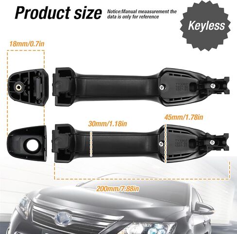 Front and Rear Exterior Door Handle Replacement for Toyota Camry 2012 2013 2014 2015 2016 2017, Black (Front Rear Driver & Passenger Side) in Saudi Arabia