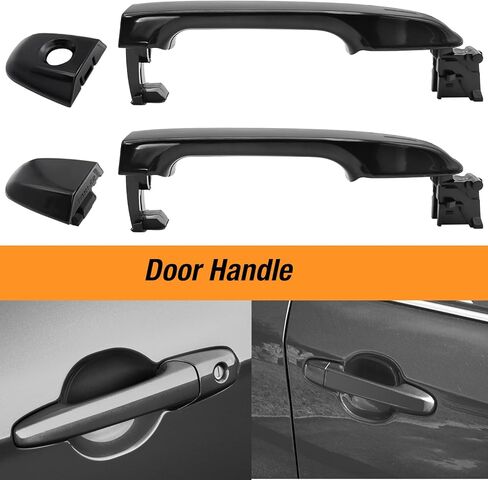 Front and Rear Exterior Door Handle Replacement for Toyota Camry 2012 2013 2014 2015 2016 2017, Black (Front Rear Driver & Passenger Side) in Saudi Arabia