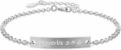 Proverbs 3 5 6 Bracelet for Women, 925 Sterling Silver Bible Verse Christian Faith Jewelry, Inspirational Gift for Her in Saudi Arabia