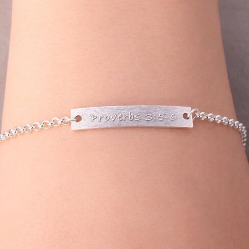 Proverbs 3 5 6 Bracelet for Women, 925 Sterling Silver Bible Verse Christian Faith Jewelry, Inspirational Gift for Her in Saudi Arabia