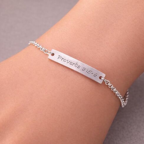 Proverbs 3 5 6 Bracelet for Women, 925 Sterling Silver Bible Verse Christian Faith Jewelry, Inspirational Gift for Her in Saudi Arabia