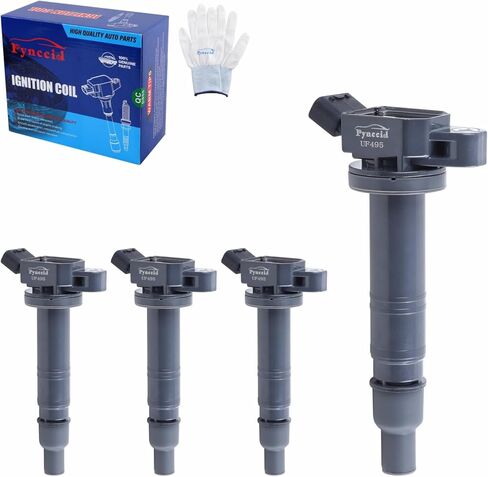 UF495 High-Performance Ignition Coils Set of 4 Compatible with Toyota 4Runner/Tacoma/Tundra/FJ Cruiser 4.0L V6 & Camry/Corolla/Solara/Scion 2.4L 2.7L - Replaces 90919-02248 90919-A2001 in Kuwait