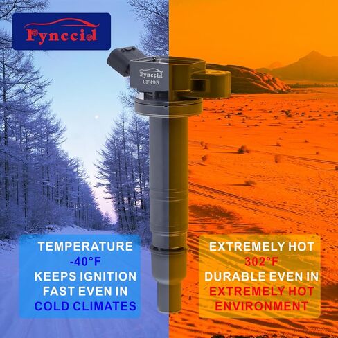 UF495 High-Performance Ignition Coils Set of 4 Compatible with Toyota 4Runner/Tacoma/Tundra/FJ Cruiser 4.0L V6 & Camry/Corolla/Solara/Scion 2.4L 2.7L - Replaces 90919-02248 90919-A2001 in Kuwait