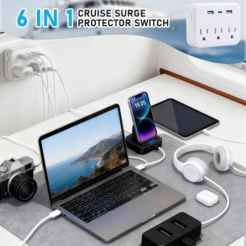 Cruise Essentials 2026,Cruise Must Haves Kit with Non-Surge Power Strip, Cruise Lanyards, Waterproof Phone Pouch, Magnetic Hook, Luggage Tag, Travel Pill Organizer, Towel Bands, Storage Bag in Saudi Arabia