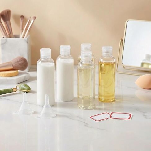 204 Pcs 2 oz Clear Plastic Empty Bottles with Colorless Flip Cap Small Travel Size Shampoo Bottles Transparent Dispenser Container for Liquids Lotion Toiletries in Kuwait